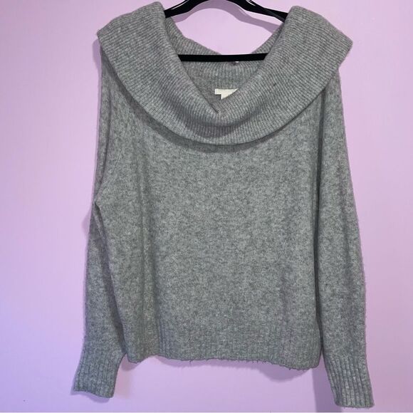 H&M Sweaters - H&M Off Shoulder Cowl Neck Sweater Women S Oversized Cozy Wool Normcore Preppy